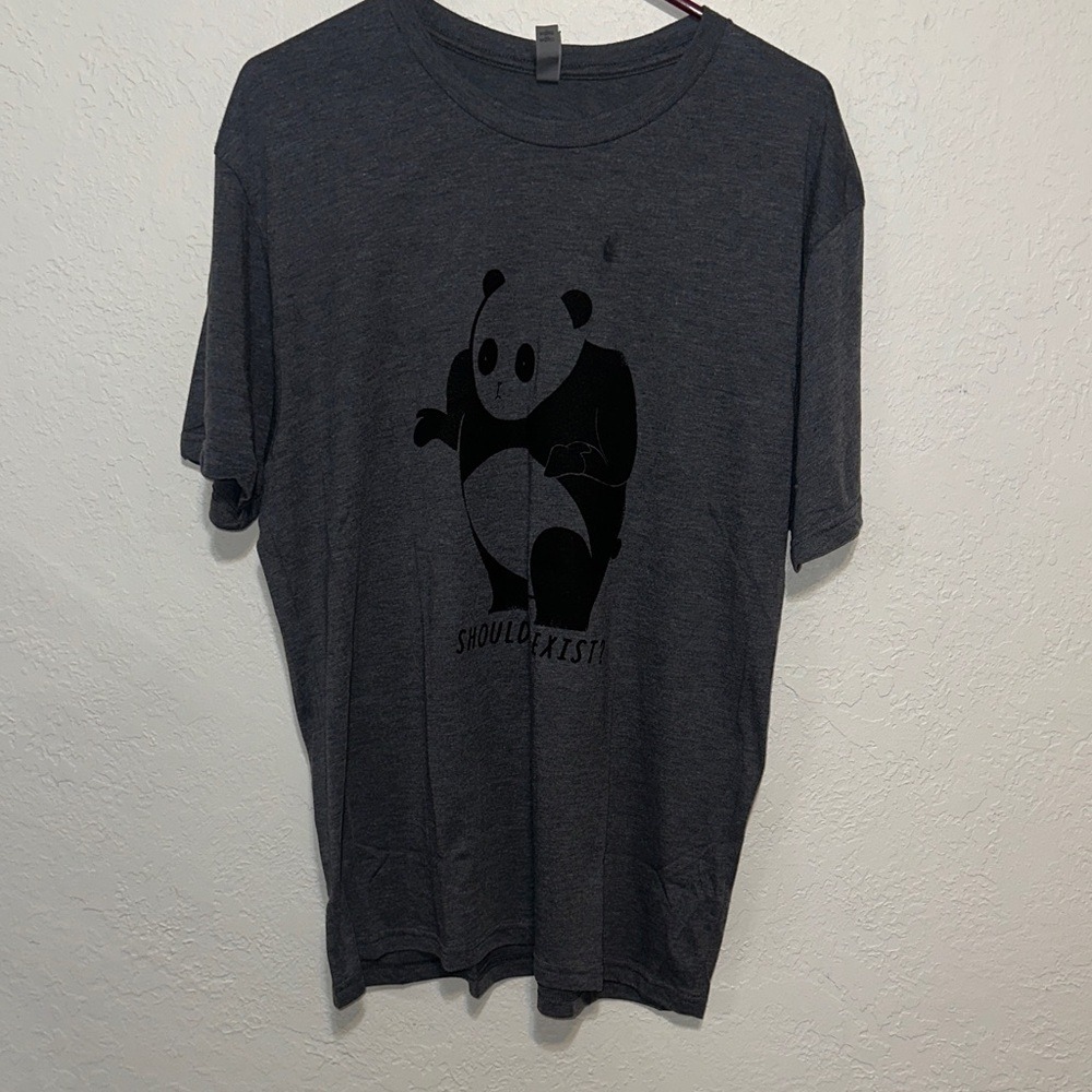Next‎ Level Apparel Mens XL Gray Panda Should Exist Graphic Tri-Blend T-Shirt